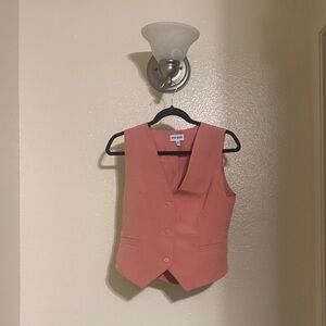 Pink Steve Madden Sleeveless Button-Up Vest
